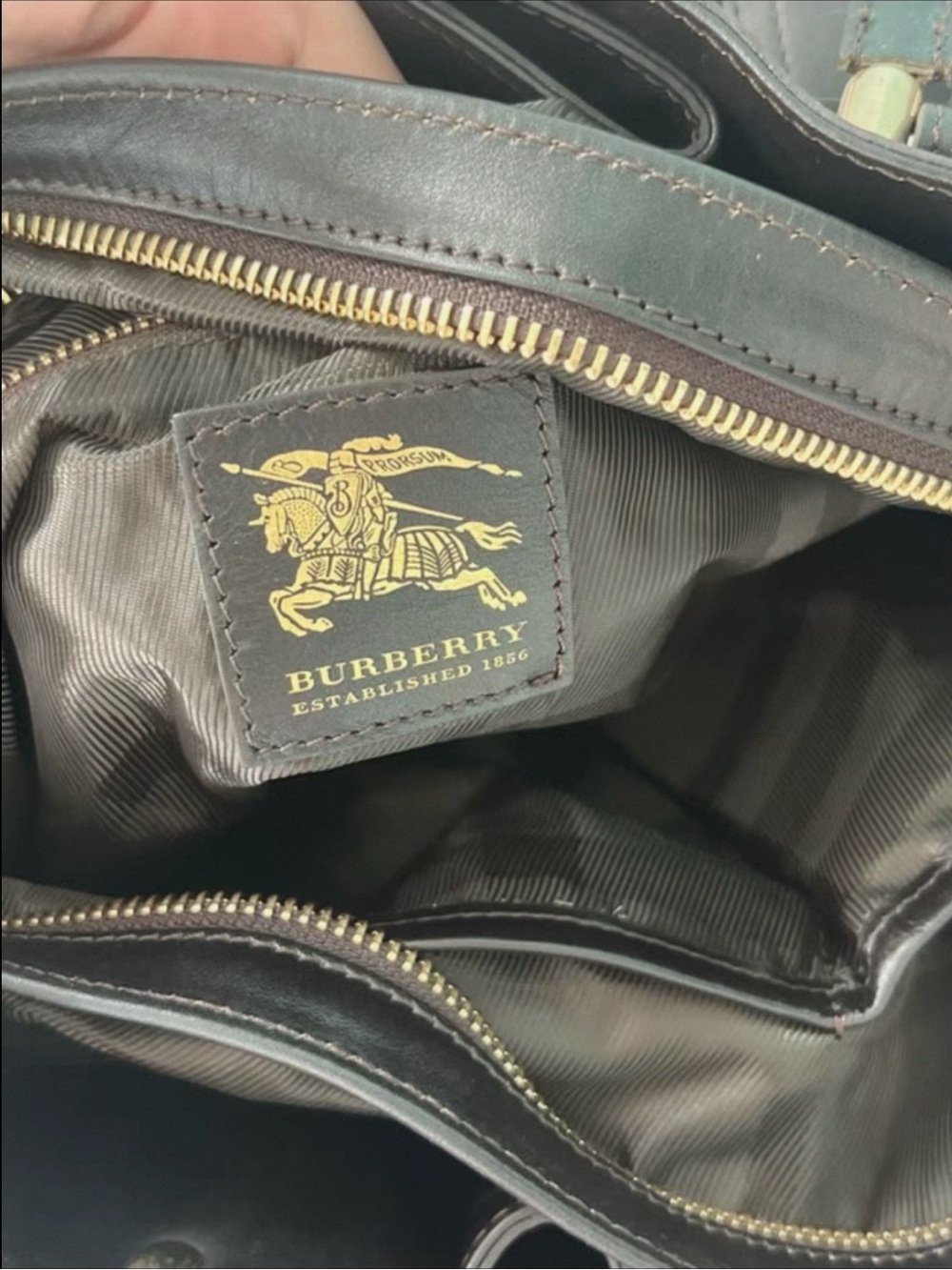 Authentic Burberry Dark Brown Quilted Leather Handbag w/ Dust Bag - Picture 7 of 11